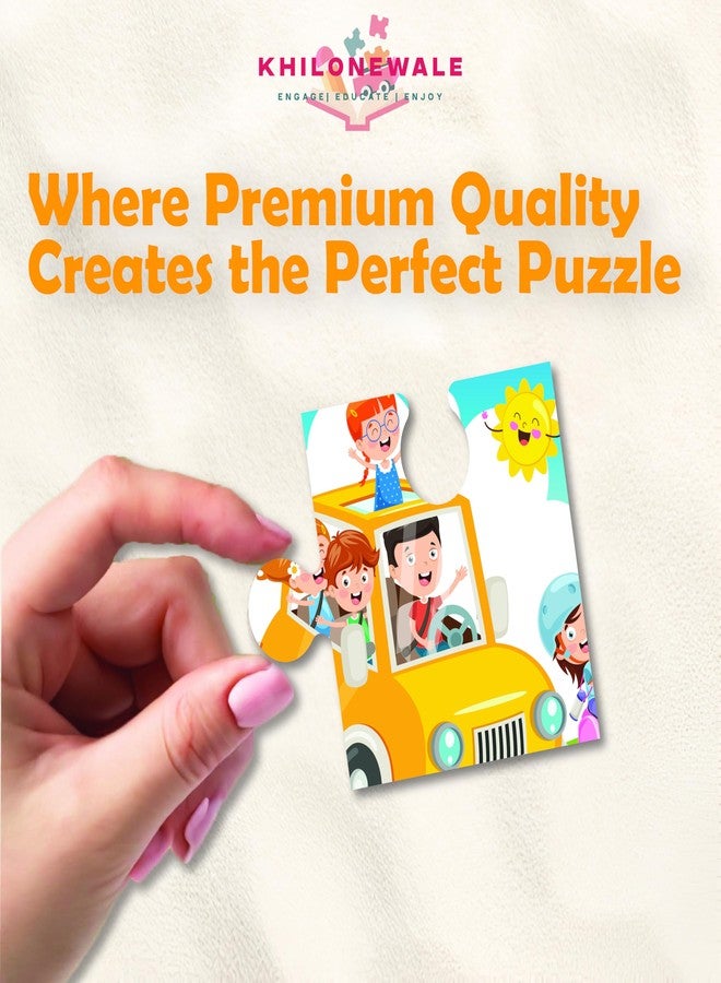 Khilonewale Combo of Wooden Transport & World Map Jigsaw Puzzles - 24-Piece Educational Vehicle & Geography Puzzle Toy for Kids, Toddlers & Preschoolers - Image 3